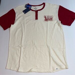 2XL Cream Fanatics OU short sleeve Henley